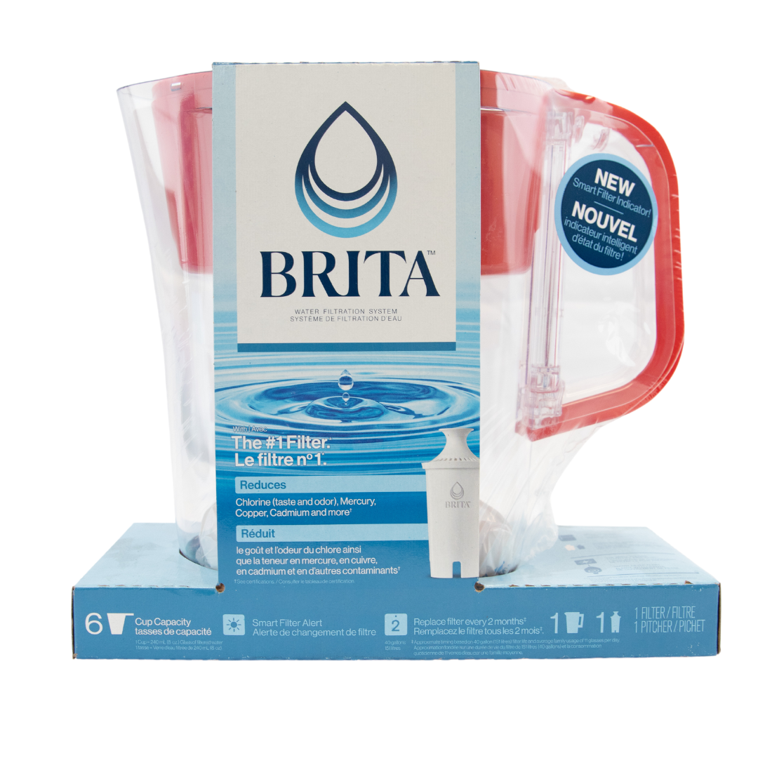 Brita Geyser Water Pitcher 6 Cup Red