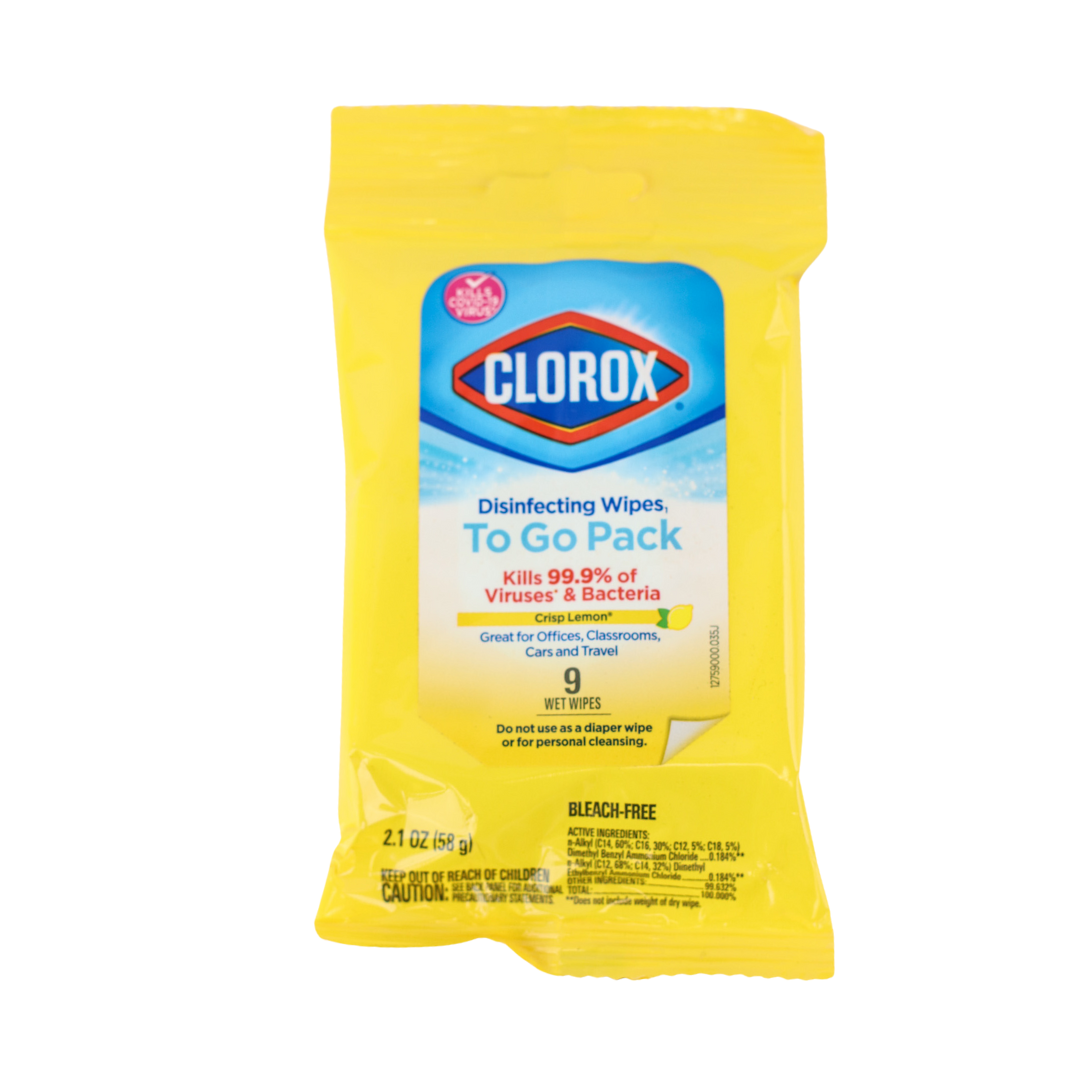 Clorox Disinfecting Wipes To Go Pack 24/9ct/2.1oz Crisp Lemon