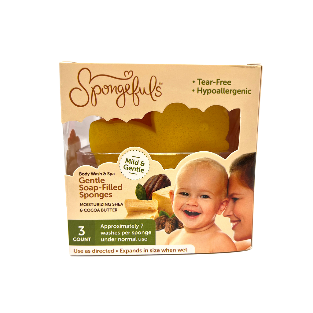 Spongefuls 3pk Gentle Soap Filled Sponges 10/Case Shea & Cocoa Butter - Wholesale & Liquidation Experts