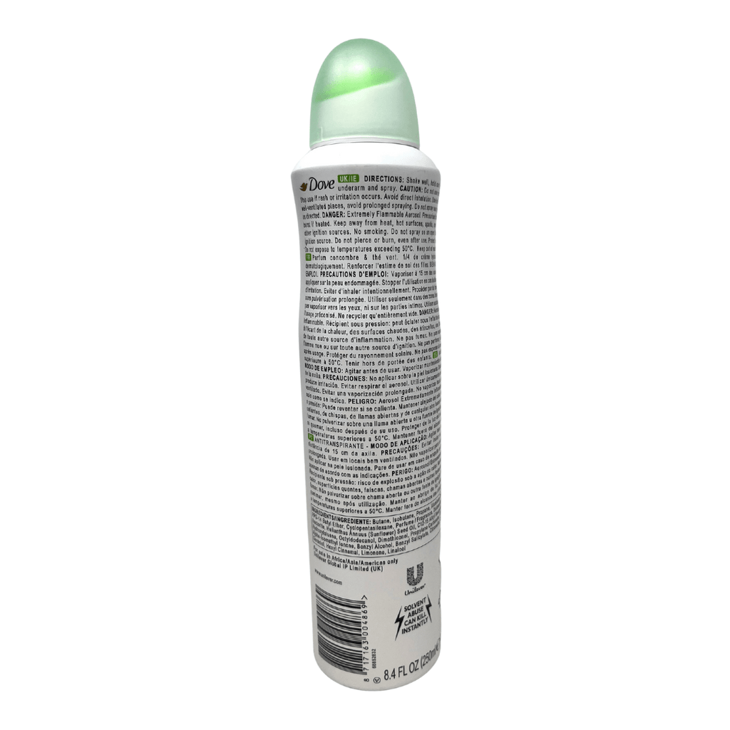 Dove Deodorant Spray 6/8.45 Oz Cucumber & Green Tea - Wholesale & Liquidation Experts