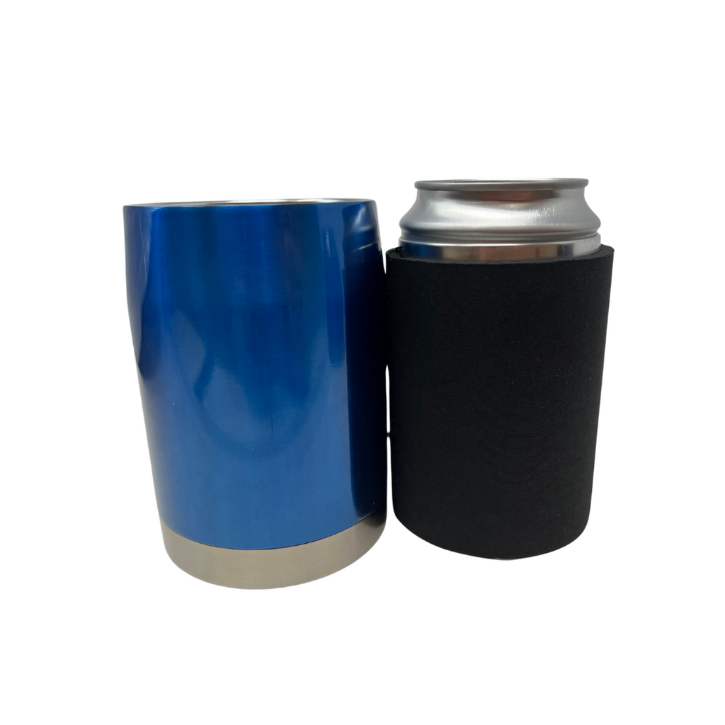 Logo Royal 3 in 1 Can Koozie Double Wall Stainless Steel 14 Oz With 2 Neoprene Sleeves Royal Blue 24/Case - Wholesale & Liquidation Experts